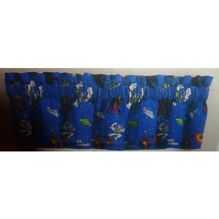 VINTAGE BUZZ LIGHTYEAR HEAVY DUTY HERO WINDOW CURTAIN VALANCE~NEW~MADE IN USA
