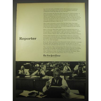 1956 The New York Times Ad - Reporter