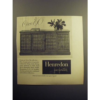 1957 Henredon Circa '60 Furniture Ad