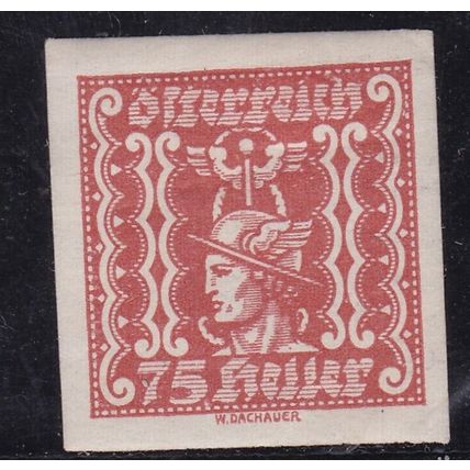 Austria 1921 Mercury 75 Heller Mint Hung SG N453 VGC