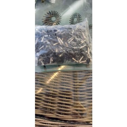 1.5mm Black double entry (Twin) Bootlace Ferrules (Pkt 500).