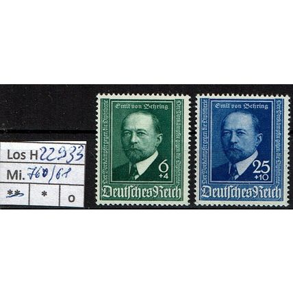 Los H22933: Deutsches Reich Mi. 760/61 **