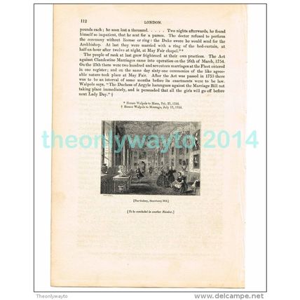 STRAWBERRY HILL, THE GALLERY, LONDON, ENGLAND, BOOK ILLUSTRATION/PRINT, 1842