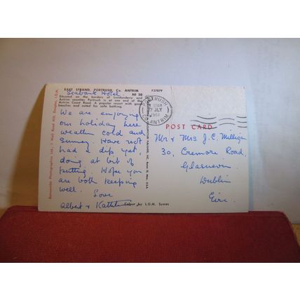 PORTRUSH, Co. Antrim, NORTHERN IRELAND used vintage postcard 1961 pm =