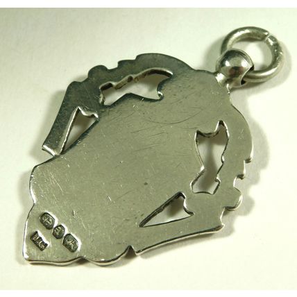 Antique Victorian Solid Silver Pocket Watch Fob Medal BLANK 1897 J Gloster