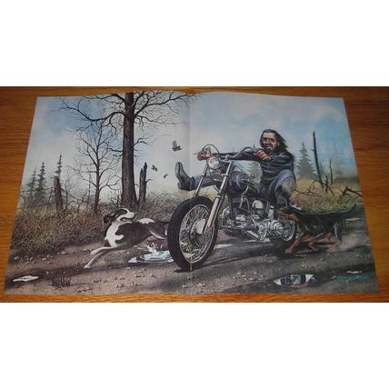 1978 David Mann Illustration - on Country Road with Dog