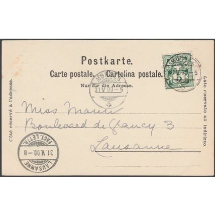 Morges et le Mont-Blanc, Vaud, 1900 - Jullien Frères CPA JJ1305