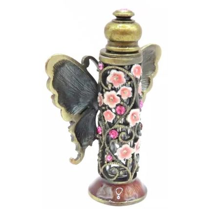 Pink Butterfly Perfume Bottle with Diamante Detail 7 CM Scent Gift Home Decor