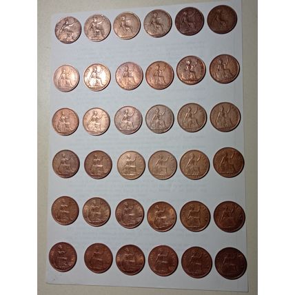 LOT OF ONE PENNY COINS - VARIOUS YEARS
