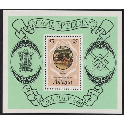 Antigua and Barbuda Carriage Charles and Diana Royal Wedding MS 1981 MNH