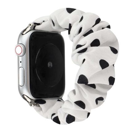 Cloth + Stainless Steel Hair Ring Watchband, For Apple Watch Series 7 41mm / 6 &