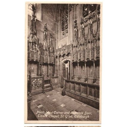 NW Corner & Door THISTLE CHAPEL,ST GILES EDINBURGH 1912 Empire Machine Postmark
