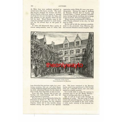 Courtyard, Musee Plantis, Antwerp, Belgium, Book Illustration (Print), 1887