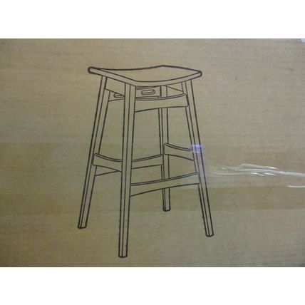 Wood Bar Stool Chair Color Dark Grey 2 Pieces Item 58922.00DJY