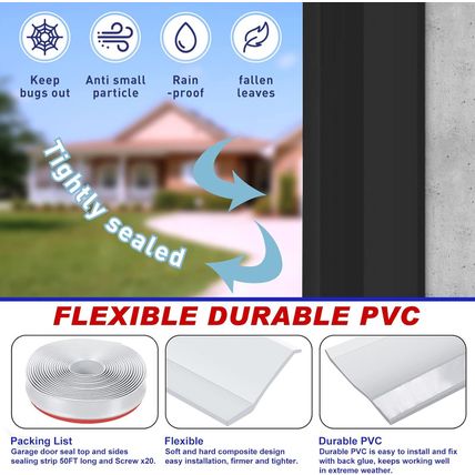 Weatherproofing Garage Door Seals Top and Sides Seal Strip PVC Garage Door Weath