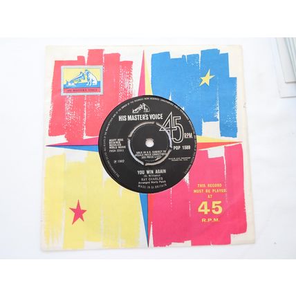 7" 1962 RAY CHARLES.YOU WIN AGAIN.HMV POP1589.BYE BYE LOVE.EXCELLENT