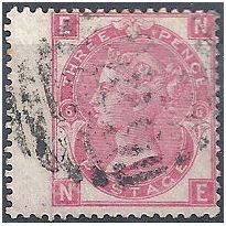 1870 SG103 3d Rose Plate 6 Good/Fine Used "NE"