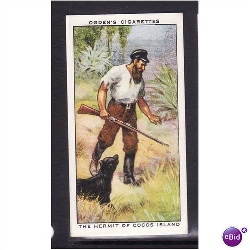 Ogden's Cards 1939 Sea Adventure No 42 The Hermit of Cocos Island Fine Mint
