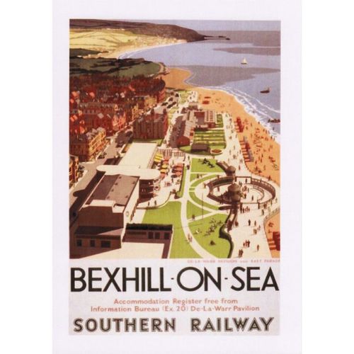 Postcard Southern Railway Poster Art Bexhill on Sea Sussex Ronald Lampitt 1947