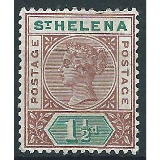 St Helena 1890 SG48 1 1/2d Red-Brown & Green Mounted Mint .. ..