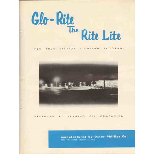 oscar phillips company 1955 glo-rite gas station lighting vintage ad