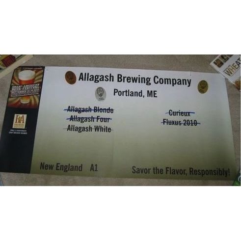 Allagash Brewing Co. Maine 2010 GABF Brewery Sign Great American Beer Festival