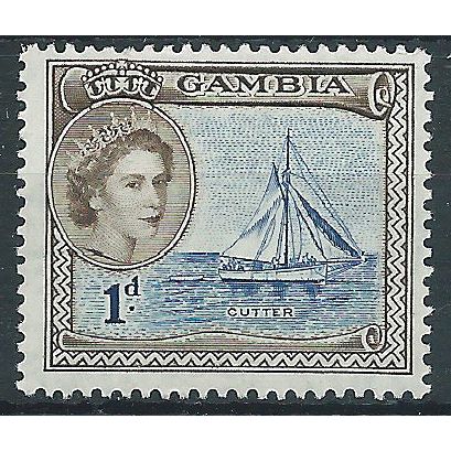 Gambia 1953 SG172 1d Deep Ultramarine & Deep Brown Mounted Mint .. ..