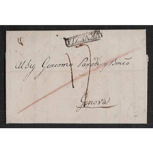 Italy Stampless 1830 Venezia to Genoa