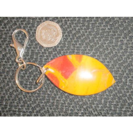 Sensational large double pointed Mookaite jasper keyring bag charm