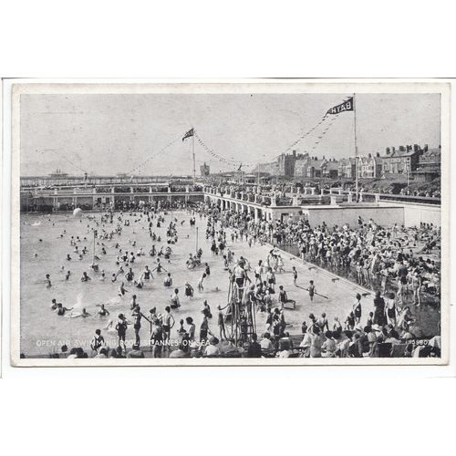 Open Air Swimming Pool St Anne's-on-Sea 1946 Postcard Lancashire