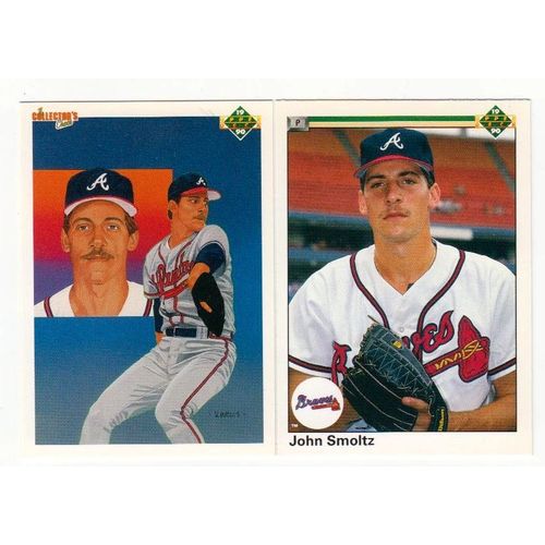 Lot of Two 1990 Upper Deck John Smoltz cards #84, #535 – HOF - Braves