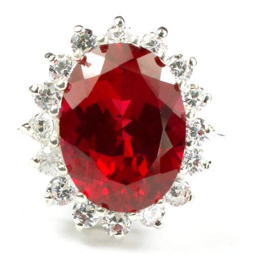 Created Ruby, 925 Sterling Silver Royal Engagement Ring, SR310