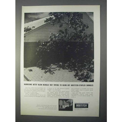 1966 Bostitch H6 Roof Hammer Ad - Hurricane Betsy