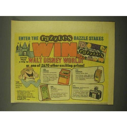 1975 Razzles Gum Ad - Walt Disney World