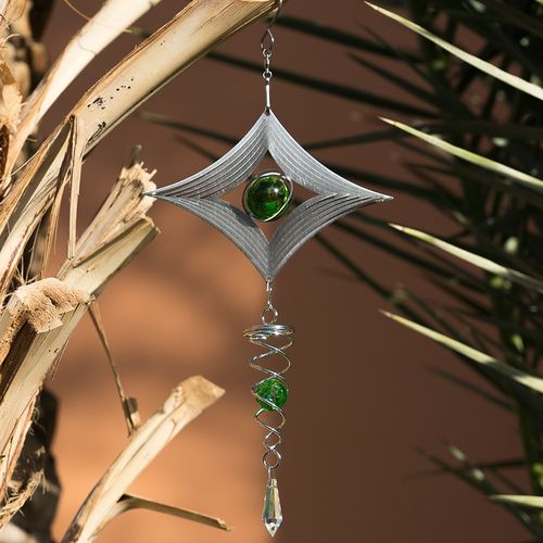 3D Windspiel Karo, Edelstahl, Gartendekoration,28cm, Wind Chime,Crystal Twister
