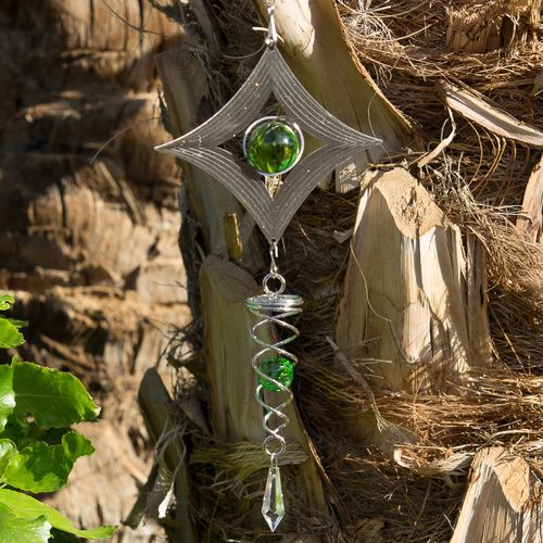 3D Windspiel Karo, Edelstahl, Gartendekoration,28cm, Wind Chime,Crystal Twister