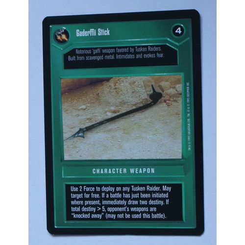 Star Wars CCG: Premier Limited # Gaderffii Stick (A) dark 1995 decipher