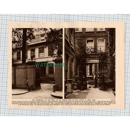 (8757) Coopers Arms Cheapside / Williamson's Hotel Bow Lane London -c.1925 Print
