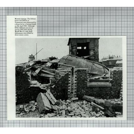 Tynemouth Lifeboat House Wartime Bomb Damage - Cutting / Print