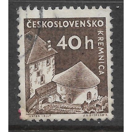CZECH REPUBLIC 1960 CZECH CASTLES 40H BROWN KREMNICA SG 1146 FINE USED#