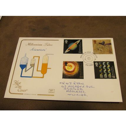 Cotswold 1999 GB FDC Cover - Millennium Tales - Scientists