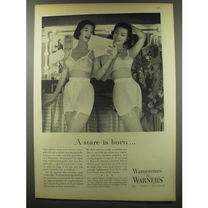 1956 Warner's Warnerette Girdles Ad - A stare is born