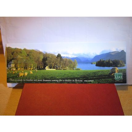 THE THEATRE BY THE LAKE, KESWICK, CUMBRIA long thin unused postcard #