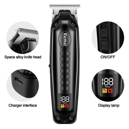 KEMEI Detailing Trimmer 1578 Mens Hair Clipper Zero Pitch Hair Detail T-Blade