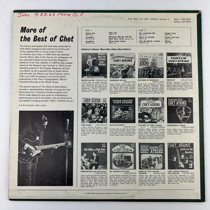Chet Atkins - The Best Of Chet Atkins Volume 2 Vinyl LP Record Album LSP-3558