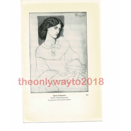 Queen Guinevere, Dante Gabril Rossetti, Book Illustration (Print), 1926