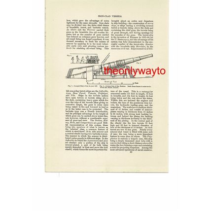 111 ton Gun Of The Benbow, Small Book Illustration (Print), 1903