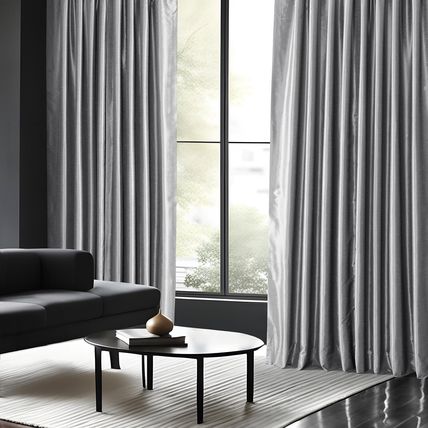 Half Price Drapes-Faux Silk Curtain-25"W x 96"L (1 Panel)-STORM GREY-NEW-SEALED