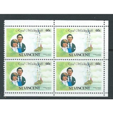 st.vincent stamps sg669 sg 669 royal wedding mnh booklet pane folded 1981