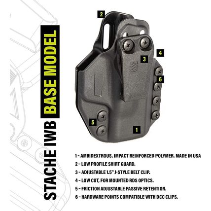 AMBI Fits Glock 43 Hellcat Taurus GX4 Blackhawk Stache IWB Holster Base Kit